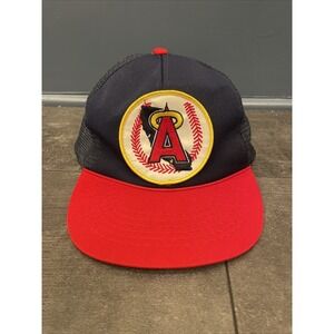 Vintage California Angels Hat Cap Snap Back Mesh Trucker MLB Baseball Mens 80s